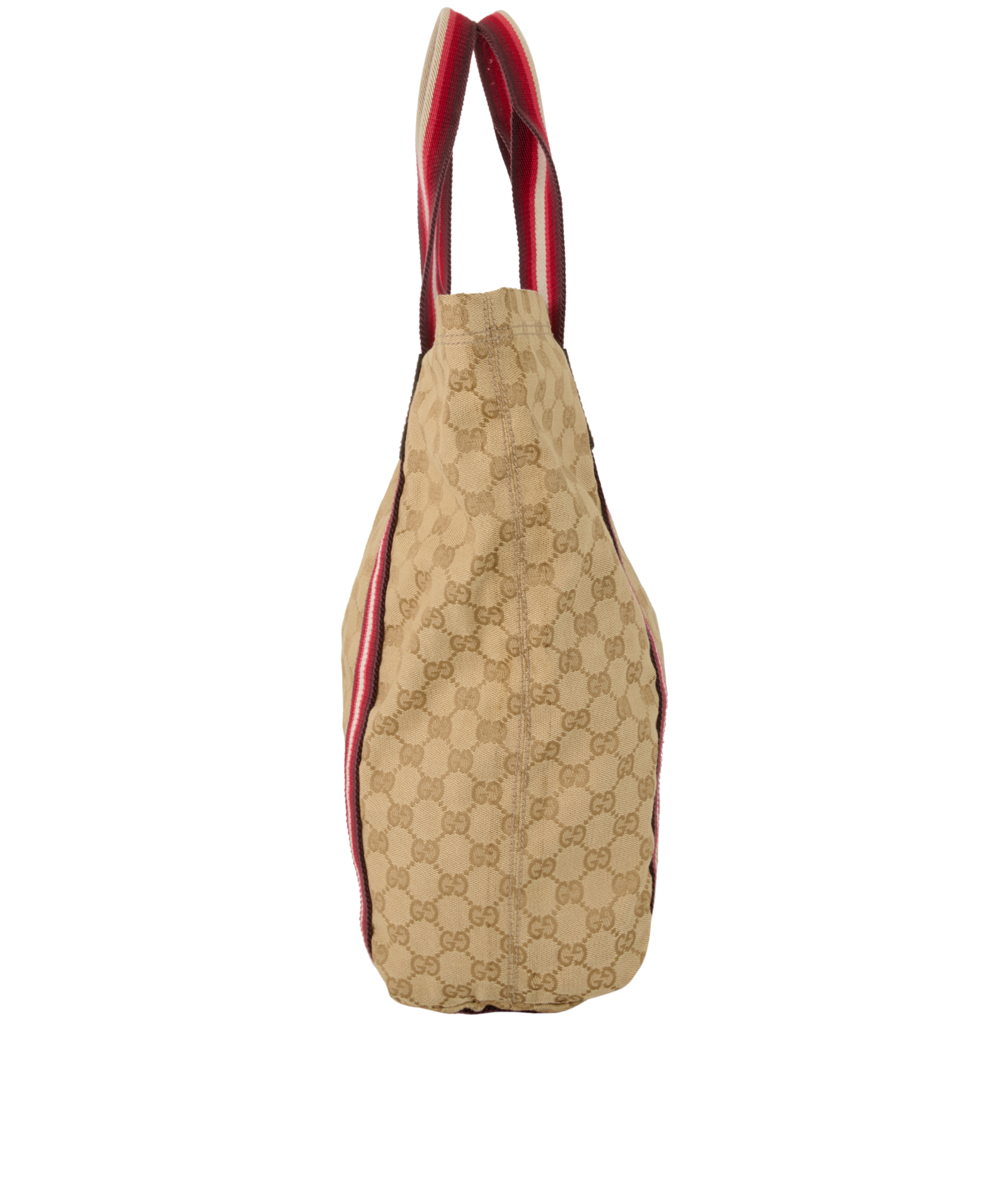 Sherry Line Tote Bag, &pound;230, Handbags, Beige/Red, Canvas, Side view